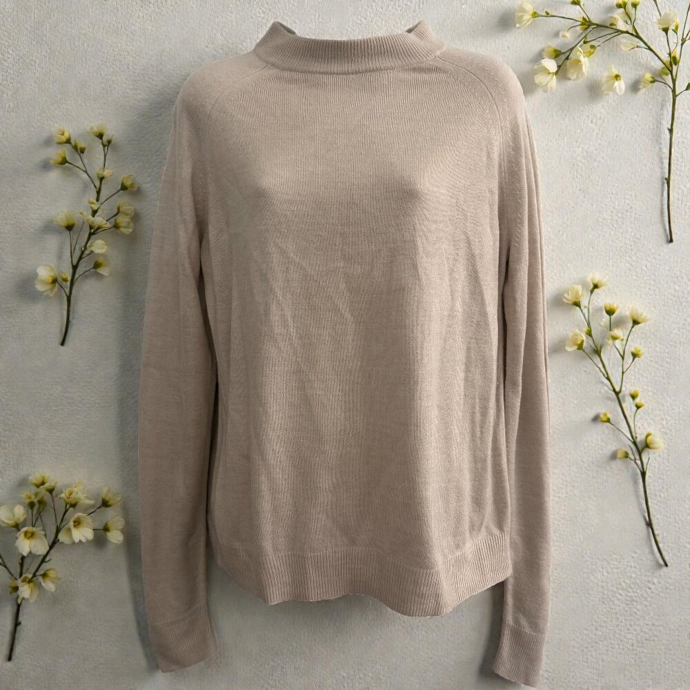 Vintage Designers Originals Quarter-Zip Knit Sweater | Cream Tan | Size M